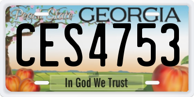 GA license plate CES4753