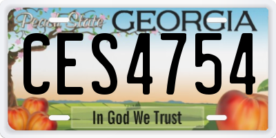 GA license plate CES4754