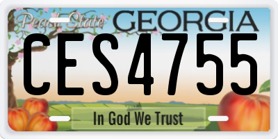 GA license plate CES4755