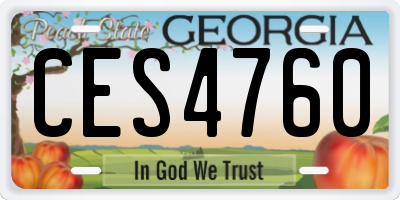 GA license plate CES4760