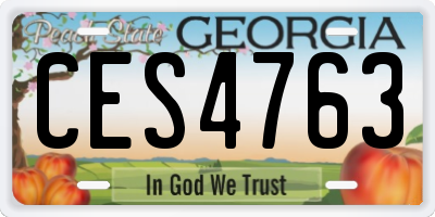 GA license plate CES4763