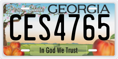 GA license plate CES4765