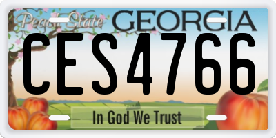 GA license plate CES4766