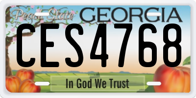 GA license plate CES4768