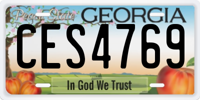 GA license plate CES4769