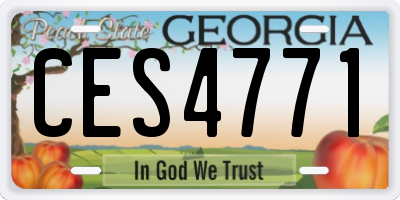 GA license plate CES4771