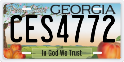 GA license plate CES4772