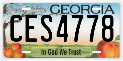 GA license plate CES4778