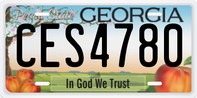 GA license plate CES4780