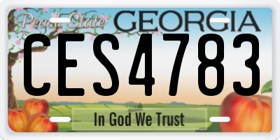GA license plate CES4783