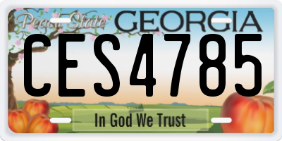 GA license plate CES4785