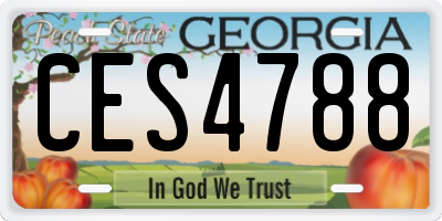 GA license plate CES4788