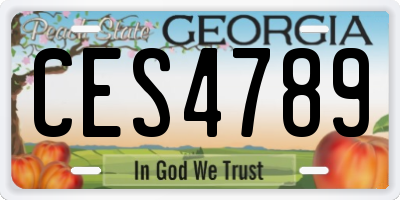 GA license plate CES4789