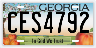 GA license plate CES4792