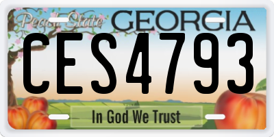 GA license plate CES4793