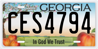 GA license plate CES4794