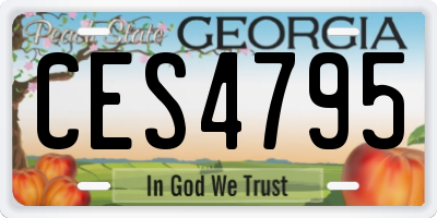 GA license plate CES4795