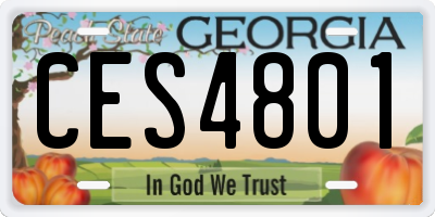 GA license plate CES4801