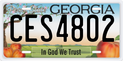 GA license plate CES4802