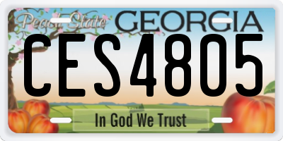 GA license plate CES4805