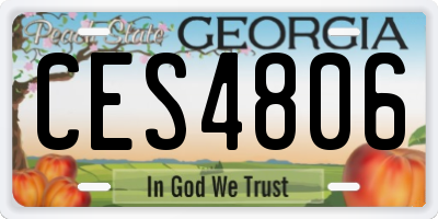 GA license plate CES4806