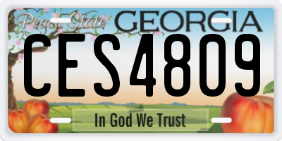 GA license plate CES4809