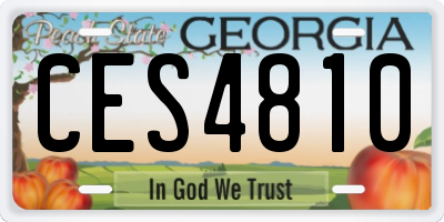 GA license plate CES4810
