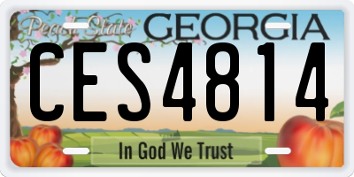GA license plate CES4814