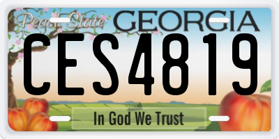 GA license plate CES4819