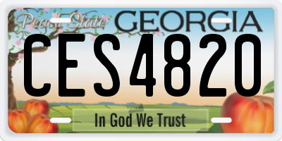 GA license plate CES4820