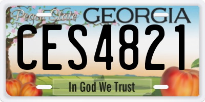 GA license plate CES4821