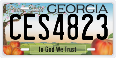 GA license plate CES4823