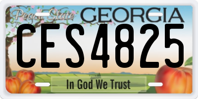 GA license plate CES4825