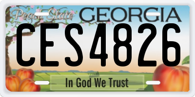 GA license plate CES4826