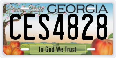 GA license plate CES4828