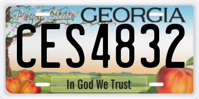 GA license plate CES4832