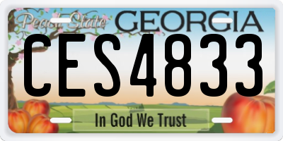 GA license plate CES4833