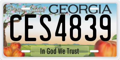 GA license plate CES4839