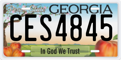 GA license plate CES4845