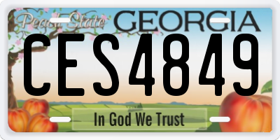 GA license plate CES4849