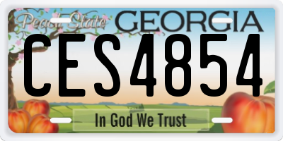 GA license plate CES4854