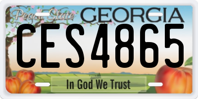 GA license plate CES4865