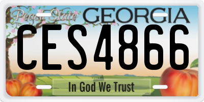 GA license plate CES4866