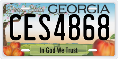 GA license plate CES4868