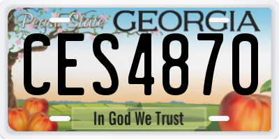 GA license plate CES4870