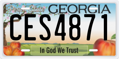 GA license plate CES4871