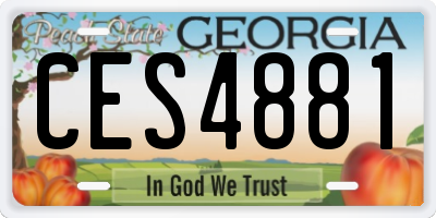GA license plate CES4881
