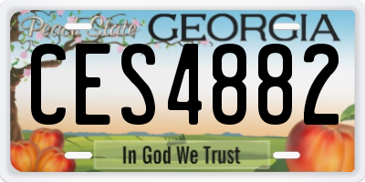 GA license plate CES4882