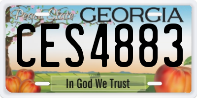 GA license plate CES4883
