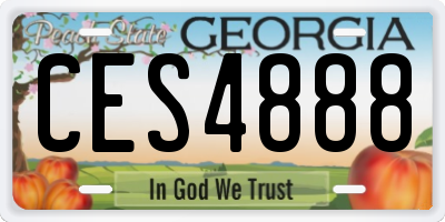 GA license plate CES4888